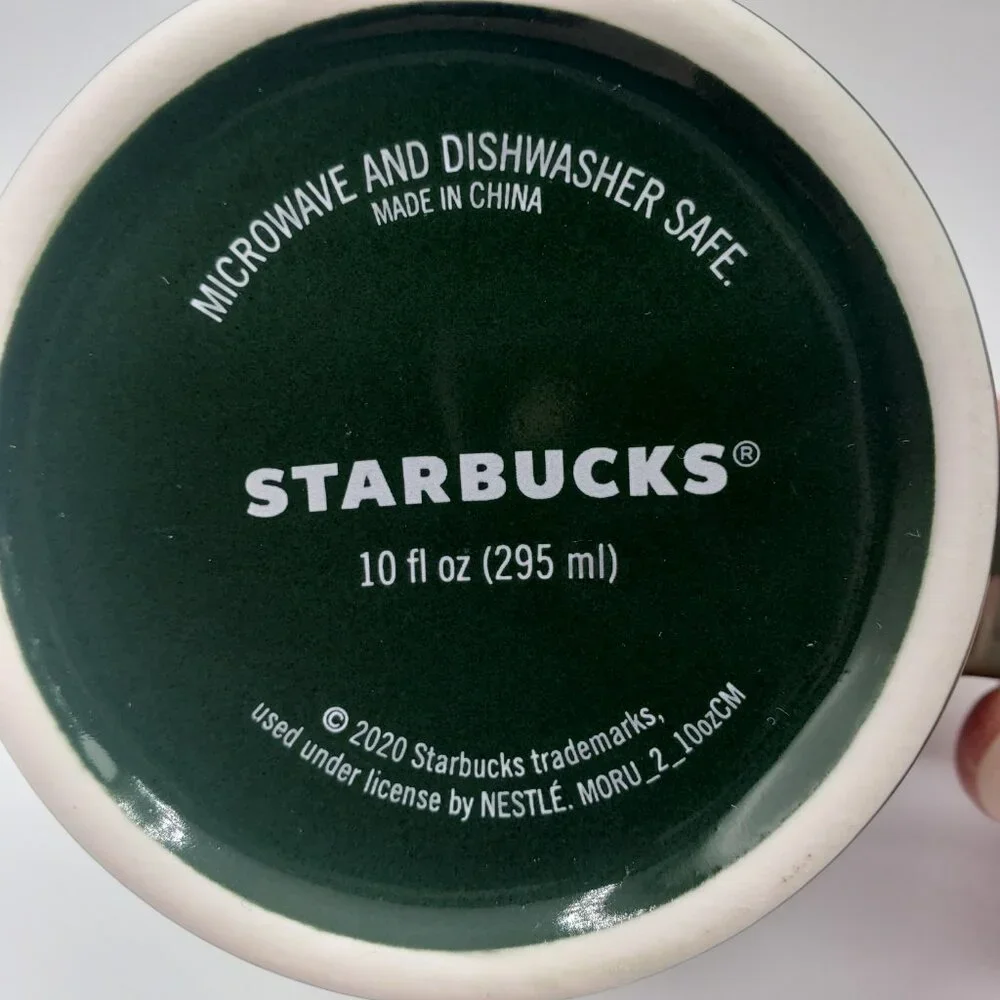 Starbucks 2020 Green with Tropical Foliage and Birds Coffee Mug Tea Cup 10oz /AA